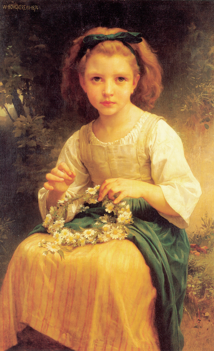  阿道夫·布格罗 Adolphe Bouguereau —— 编花环的女孩